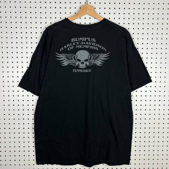 Harley Davidson Motorcycle Biker T Shirt XL Skull Black Gray Bumpus Tennessee TN - Picture 4 of 6